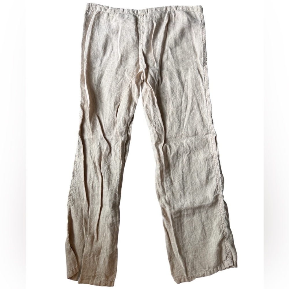 Victoria's Secret Low Waisted, Beige Linen Pants - Picture 3 of 4